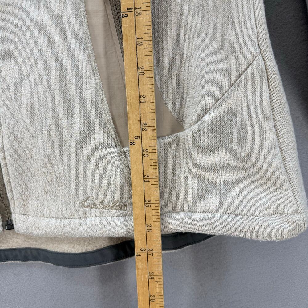 Cabela's Full Zip Sweater Jacket Women's L Beige Full Zip Athleisure High Collar - Picture 13 of 14